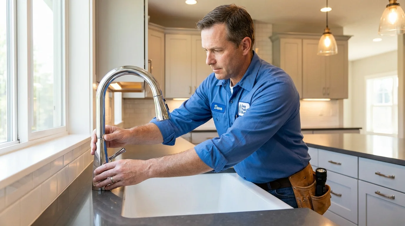 Kitchen faucet installation by Johns Plumbing LLC in South Burlington