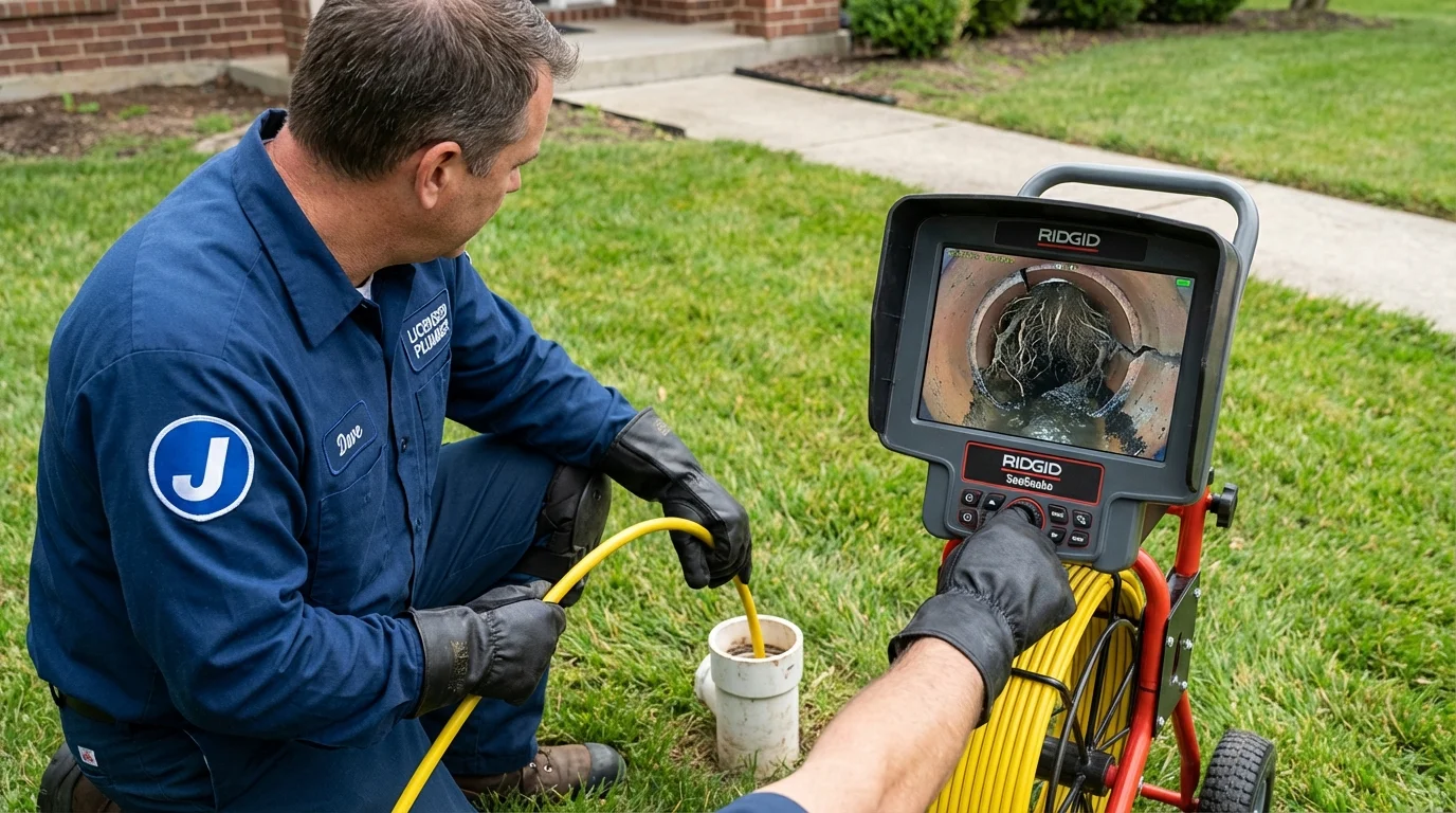 Sewer camera inspection being performed by Johns Plumbing LLC in South Burlington